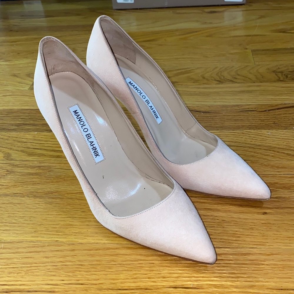Suede pink rose Manolo Blahnik. Sz 34.5